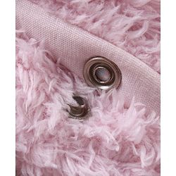 Babyhug Fur Woven Full Sleeves Winter Wear Footed Hooded  Romper with Bear Embroidery - Pink