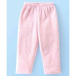 Babyhug Fur Woven Full Sleeves Hooded Winter Wear Suit With 3D Applique - Pink