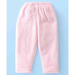 Babyhug Fur Woven Full Sleeves Hooded Winter Wear Suit With 3D Applique - Pink