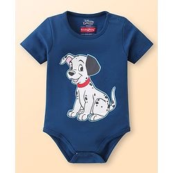 Babyhug Disney Cotton Knit Half Sleeves 101 Dalmatians Graphics Onesies Pack of 3 - Blue White & Red