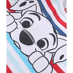 Babyhug Disney Cotton Knit Half Sleeves 101 Dalmatians Graphics Onesies Pack of 3 - Blue White & Red