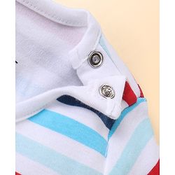 Babyhug Disney Cotton Knit Half Sleeves 101 Dalmatians Graphics Onesies Pack of 3 - Blue White & Red