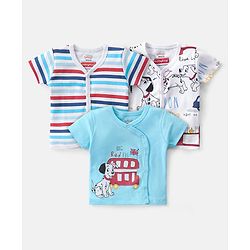Babyhug Disney Cotton Half Sleeves Jhablas With 101 Dalmatians Print Pack of 3 - Multicolour