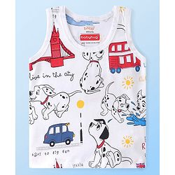 Babyhug Disney Cotton Knit Sleeveless Sando Vest with 101 Dalmatians Print Pack of 3 - Multicolour