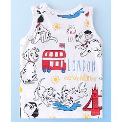 Babyhug Disney Cotton Knit Sleeveless Sando Vest with 101 Dalmatians Print Pack of 3 - Multicolour