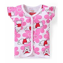 Babyhug Disney Cotton Frill Sleeves Jhablas Winnie The Pooh Print Pack of 3 - Pink & Red