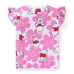 Babyhug Disney Cotton Frill Sleeves Jhablas Winnie The Pooh Print Pack of 3 - Pink & Red