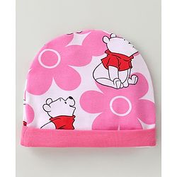 Babyhug Disney Cap Mitten & Booties With Winnie the Pooh Graphics - White