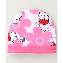 Babyhug Disney Cap Mitten & Booties With Winnie the Pooh Graphics - White