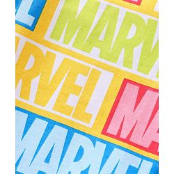 Babyhug Marvel 100% Cotton Knit Half Sleeves T-Shirt with Marvel Text Print - Yellow