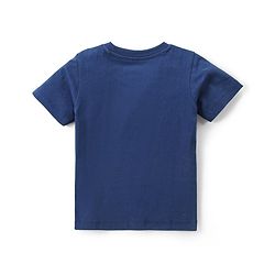 Babyhug Disney Cotton Knit Half  Sleeves T- Shirt With The Lion King Print - Navy Blue