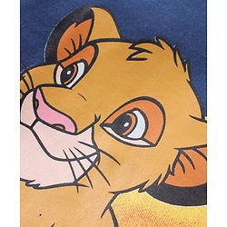 Babyhug Disney Cotton Knit Half  Sleeves T- Shirt With The Lion King Print - Navy Blue