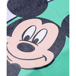 Babyhug Disney Cotton Knit Half Sleeves Polo T-Shirt with Mickey Mouse Graphics - White