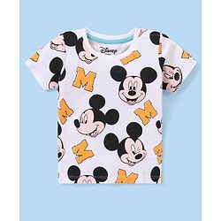 Babyhug Disney Cotton Knit Half Sleeves T-Shirt Mickey Mouse Graphics Pack of 3 - Multicolor