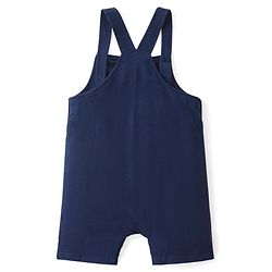 Babyhug Single Jersey Knit Dungaree with Half Sleeves T-Shirt Text & Boat Print - Yellow & Blue