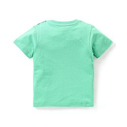 Babyhug Cotton Knit Half Sleeves Lion & Tiger Printed Night Suit - Green