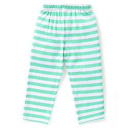 Babyhug Cotton Knit Half Sleeves Lion & Tiger Printed Night Suit - Green