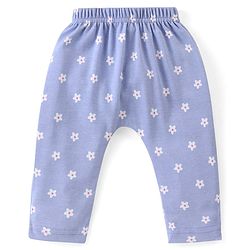 Babyhug Cotton Knit Full Length Diaper Leggings With Floral Print Pack Of 3 - Multicolor