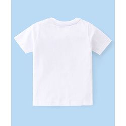 Babyhug 100% Cotton Knit Dungaree and Half Sleeves T-Shirt Set with Text Print - Blue
