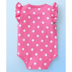 Babyhug 100% Cotton Knit Frill Sleeves Polka Dots & Ice Cream Printed Onesies Pack of 2 - White & Pink