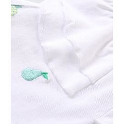 Babyhug Cotton Knit Sleeveless Top with Frills & Fruit Graphics -White