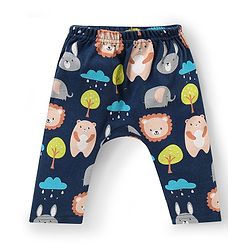 Babyhug Interlock Full Length Diaper Leggings Animal Print Pack of 3 - Multicolour