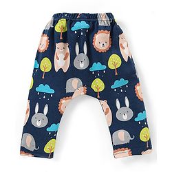 Babyhug Interlock Full Length Diaper Leggings Animal Print Pack of 3 - Multicolour