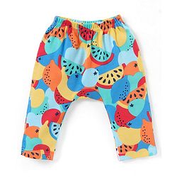 Babyhug Interlock Full Length Diaper Leggings Fruits Print Pack of 3 - Multicolour