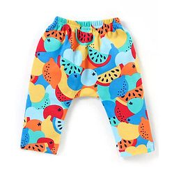Babyhug Interlock Full Length Diaper Leggings Fruits Print Pack of 3 - Multicolour