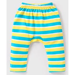 Babyhug Interlock Full Length Diaper Leggings Printed & Striped Pack of 3 - Multicolour