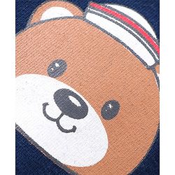 Babyhug Cotton Knit Half Sleeves Teddy Printed Night Suit - Multicolour