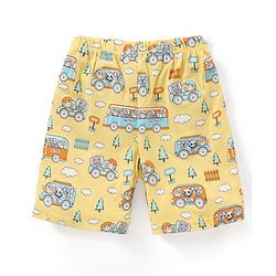 Babyhug Cotton Knit Half Sleeves Night Suit  With Animal Print - Multicolor