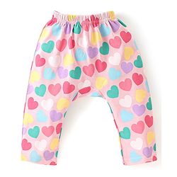 Babyhug Cotton Knit Full Length Diaper Leggings with Heart & Rainbow Print Pack of 3 - Multicolour