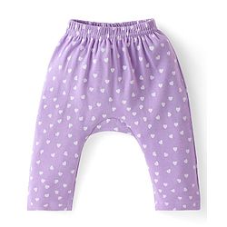 Babyhug Cotton Knit Full Length Diaper Leggings with Heart & Rainbow Print Pack of 3 - Multicolour