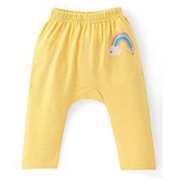 Babyhug Cotton Knit Full Length Diaper Leggings with Heart & Rainbow Print Pack of 3 - Multicolour