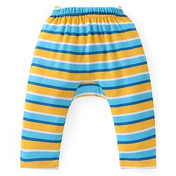 Babyhug Cotton Knit Full Length Striped Diaper Leggings Text Print Pack of 3 - Multicolour