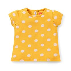 Babyhug 100% Cotton Knit Half Sleeves Top Polka Dot Pack of 3 - Multicolor