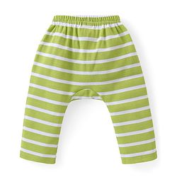 Babyhug Cotton Knit Full Length Striped Diaper Leggings Frog Print Pack of 3 - Multicolour