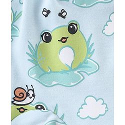 Babyhug Cotton Knit Full Length Striped Diaper Leggings Frog Print Pack of 3 - Multicolour