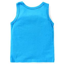 Babyhug 100% Cotton Knit Sleeveless Sando Stripes & Jungle Safari Theme Pack of 3 - Blue Yellow & White