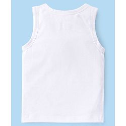 Babyhug 100% Organic Cotton Knit Sleeveless Sando Pack of 3 - White