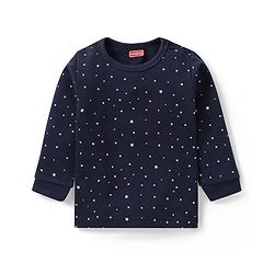 Babyhug Full Sleeves Vest Pullover & Bottom Thermal Wear Combo Star Print Pack Of 3 - Navy Blue
