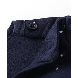 Babyhug Full Sleeves Vest Pullover & Bottom Thermal Wear Combo Star Print Pack Of 3 - Navy Blue