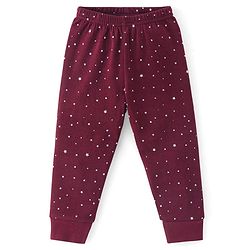 Babyhug Full Sleeves Vest Pullover &  Thermal Wear Pant Star Print Pack Of 3 - Maroon