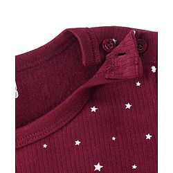 Babyhug Full Sleeves Vest Pullover &  Thermal Wear Pant Star Print Pack Of 3 - Maroon