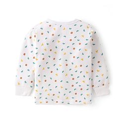 Babyhug Full Sleeves All Over Printed Thermal Vests & Pant Set of 3 - Off White
