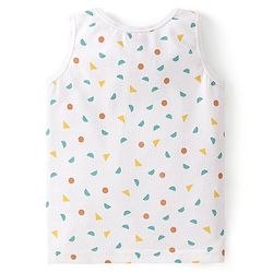 Babyhug Full Sleeves All Over Printed Thermal Vests & Pant Set of 3 - Off White