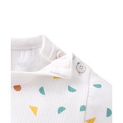 Babyhug Full Sleeves All Over Printed Thermal Vests & Pant Set of 3 - Off White