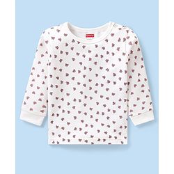 Babyhug Full Sleeves Vest Pullover & Bottom Thermal Wear Combo Bow Print Pack Of 3 - Off White