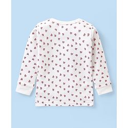 Babyhug Full Sleeves Vest Pullover & Bottom Thermal Wear Combo Bow Print Pack Of 3 - Off White